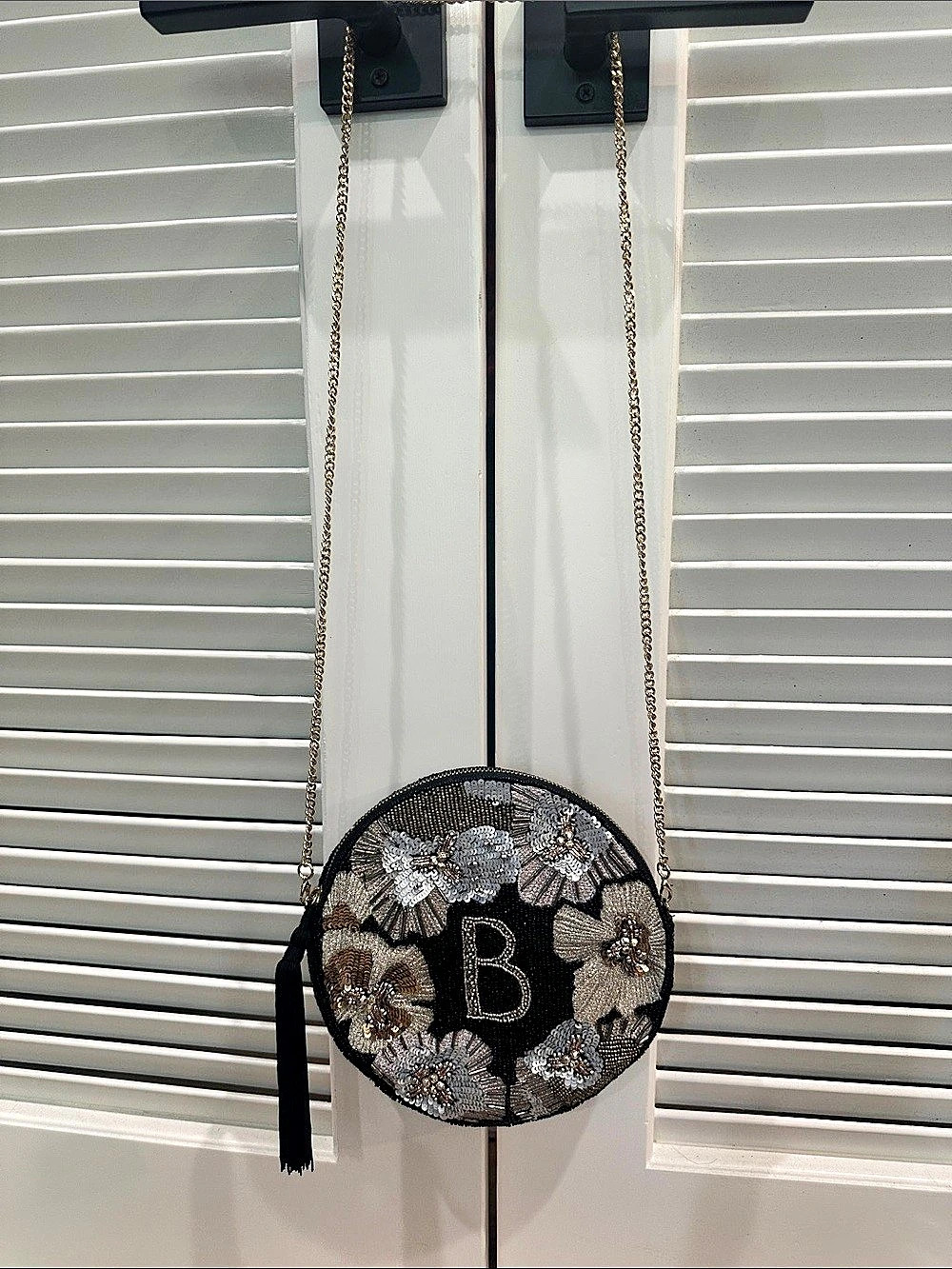 Anthropologie Anna Harlowe x Anthropologie Monogram Letter B Beaded Bag Monogram